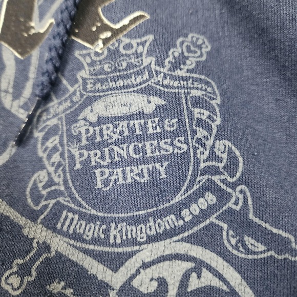 Disney Pirates Princess Party Hoodie Mens 2XL Blue Full Zip Magic Kingdom 2006 - Picture 3 of 12